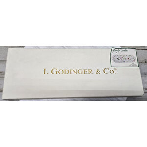 Vintage GODINGER Butterfly Garden Handled‎ TRAY 5264 Gold Trim Serving HTF